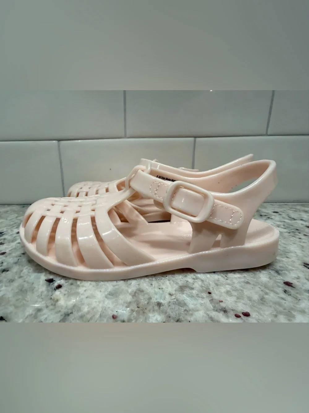 3/15* Kids Jelly Sandals in Pale Pink Size 9